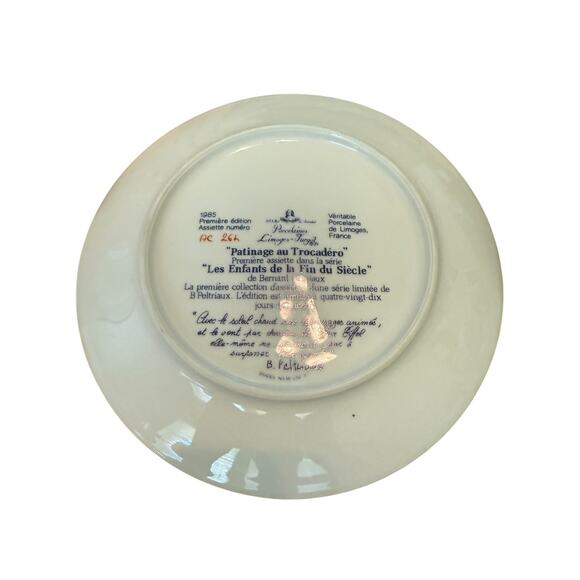 Limoges France “Patinage au Trocadéro” Plate by Peltriaux – Limited Edition - Picture 8 of 8